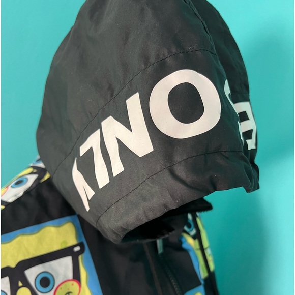 EUC Unisex Members Only X Nickelodeon SpongeBob Square Pants Hooded Windbreaker - Picture 8 of 11